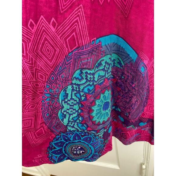 Aller Simplement Women's S Magenta Pink Geometric Midi Dress - Picture 8 of 8